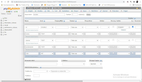 setting new table column mysql