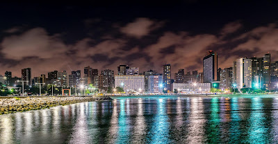 Cityscape Lights Night Dark Urban Buildings