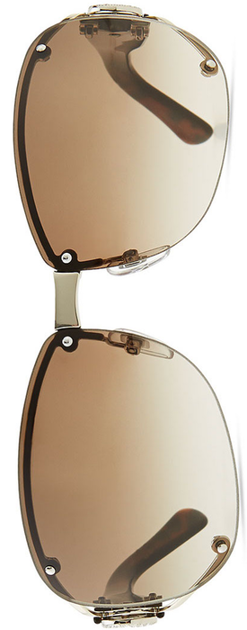 Gucci Oval Gradient Sunglasses with Open GG Temple