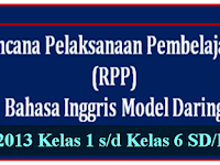 RPP Daring Bahasa Inggris Kelas 1 s-d Kelas 6 SD/MI