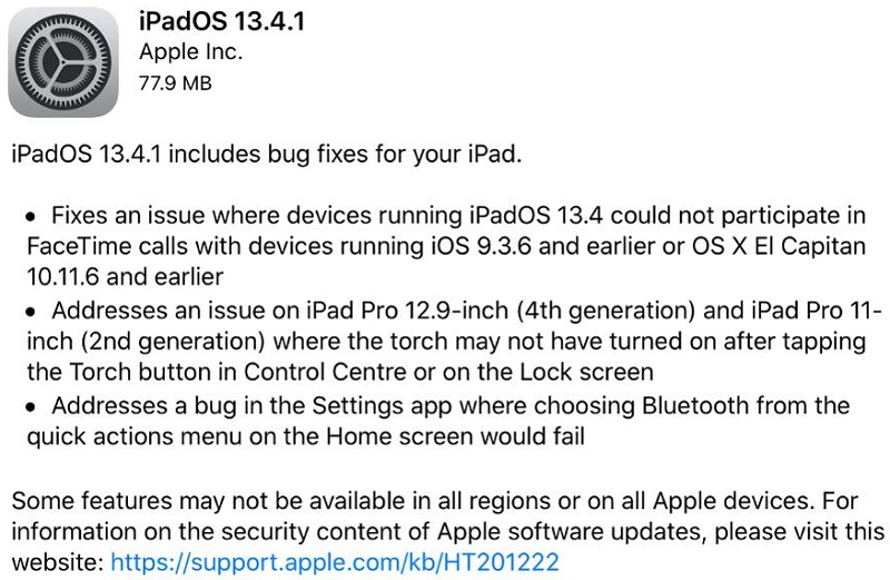 iPadOS 13.4.1 Features