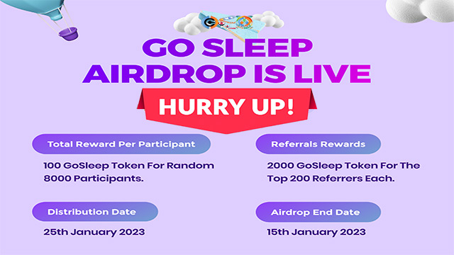 GoSleep Airdrop of 100 $GoSleep token Free