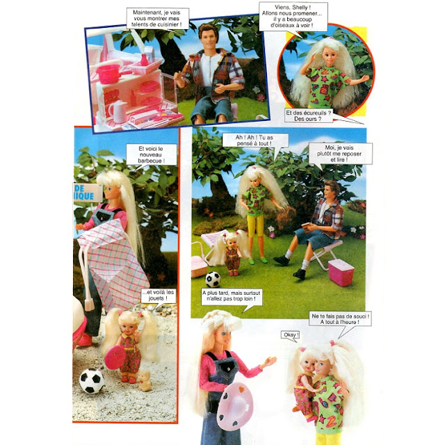Cinquième page du roman-photos de Barbie, un pique-nique à la campagne.
