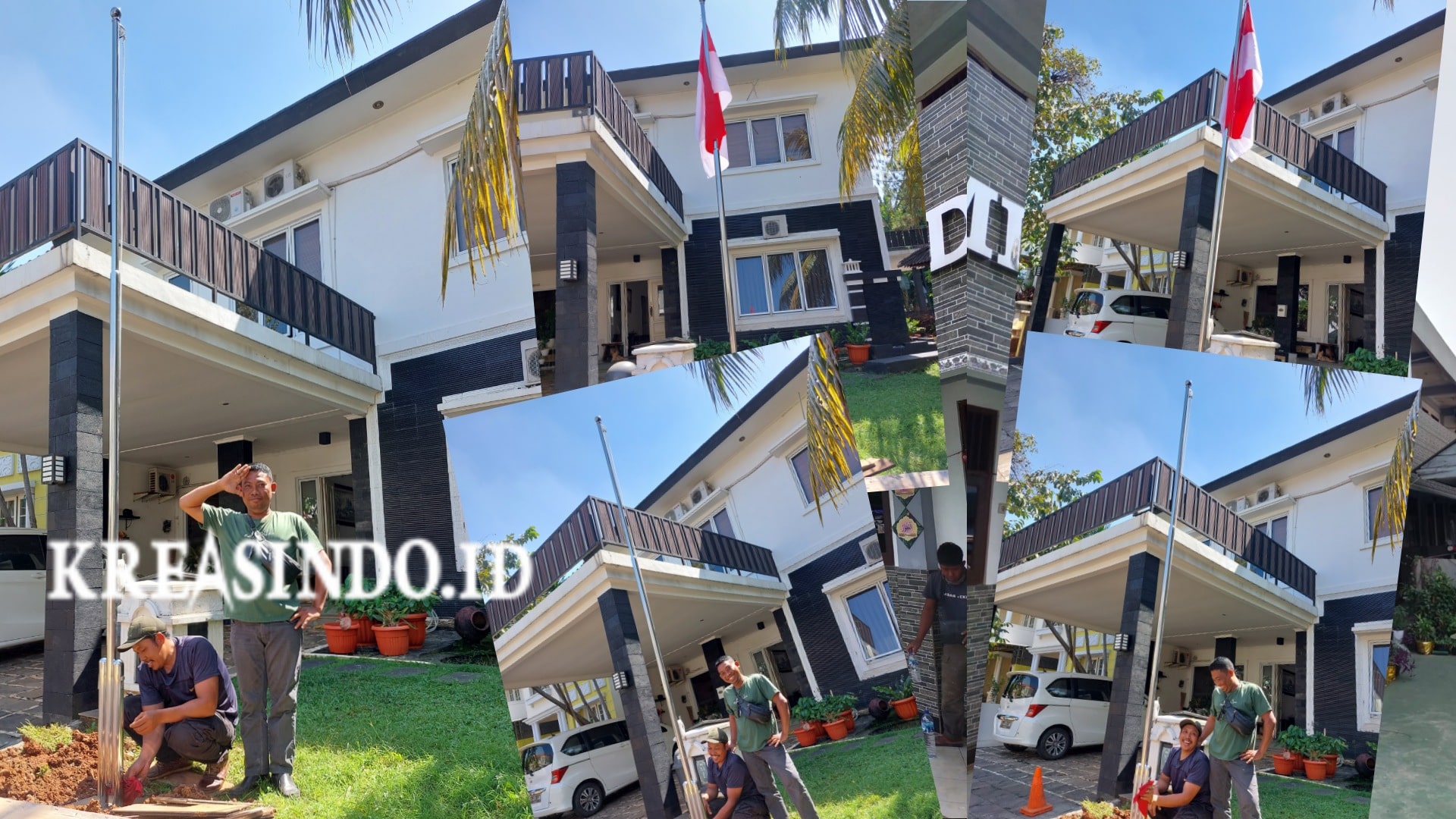 Tiang Bendera untuk Rumah Tinggal pesanan Bpk Sutrisno di Kota Wisata Cibubur