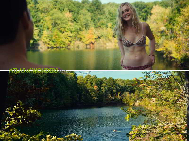 Violet bikini scene in the lake