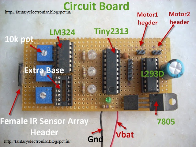 line following robot or line Line Tracker using ATtiny2313  with complete project report, code and circuit diagram.