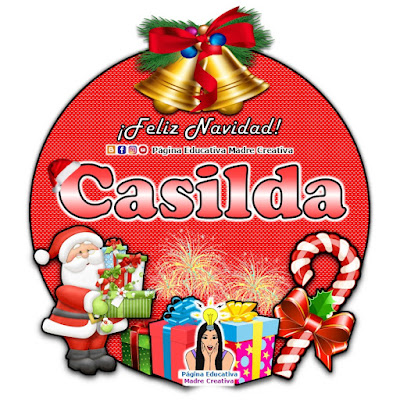 Nombre Casilda - Cartelito por Navidad nombre navideño