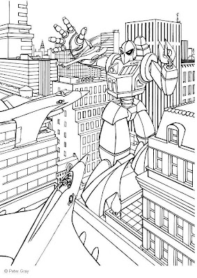 Transformers In the City Coloring Pages