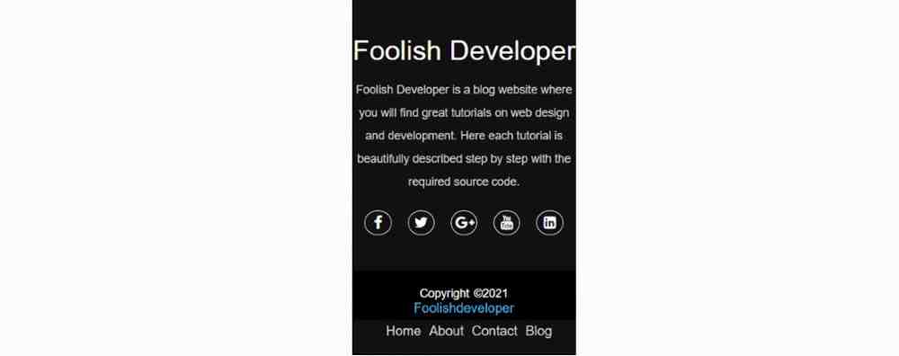 footer design responsive using CSS