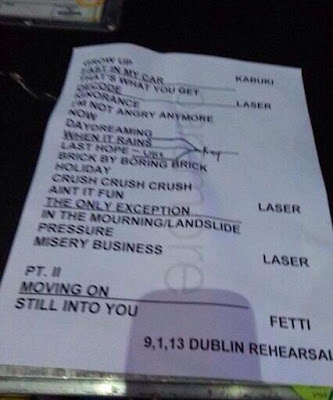 Setlist Paramore O2 Dublin Ireland