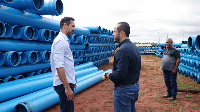 Prefeito Fernando Pellozo visita obras que vão levar água a mais de 100 mil pessoas
