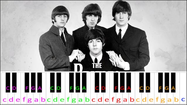 Yesterday by The Beatles Piano / Keyboard Easy Letter Notes for Beginners