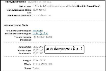 Pembayaran Adf.ly Perdana dan Kedua