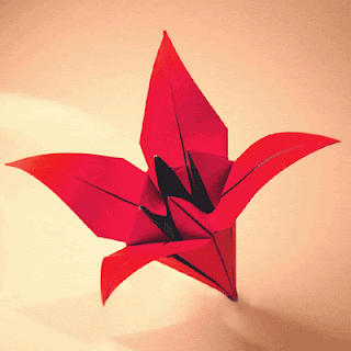 bunga lily origami kertas lipat