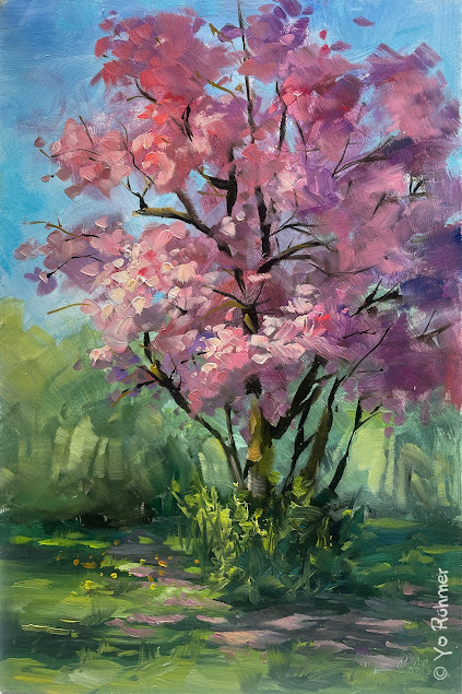 Kirschblüte Ölbild Pleinairmalerei