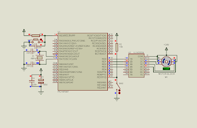 PIC16F887 interfaces to a unipolar stepper motor
