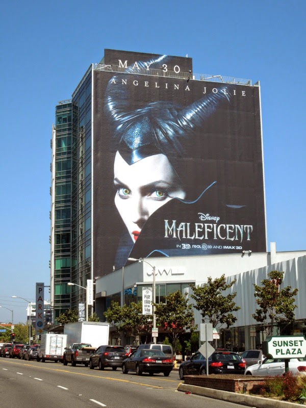 Giant Maleficent movie billboard Sunset Strip