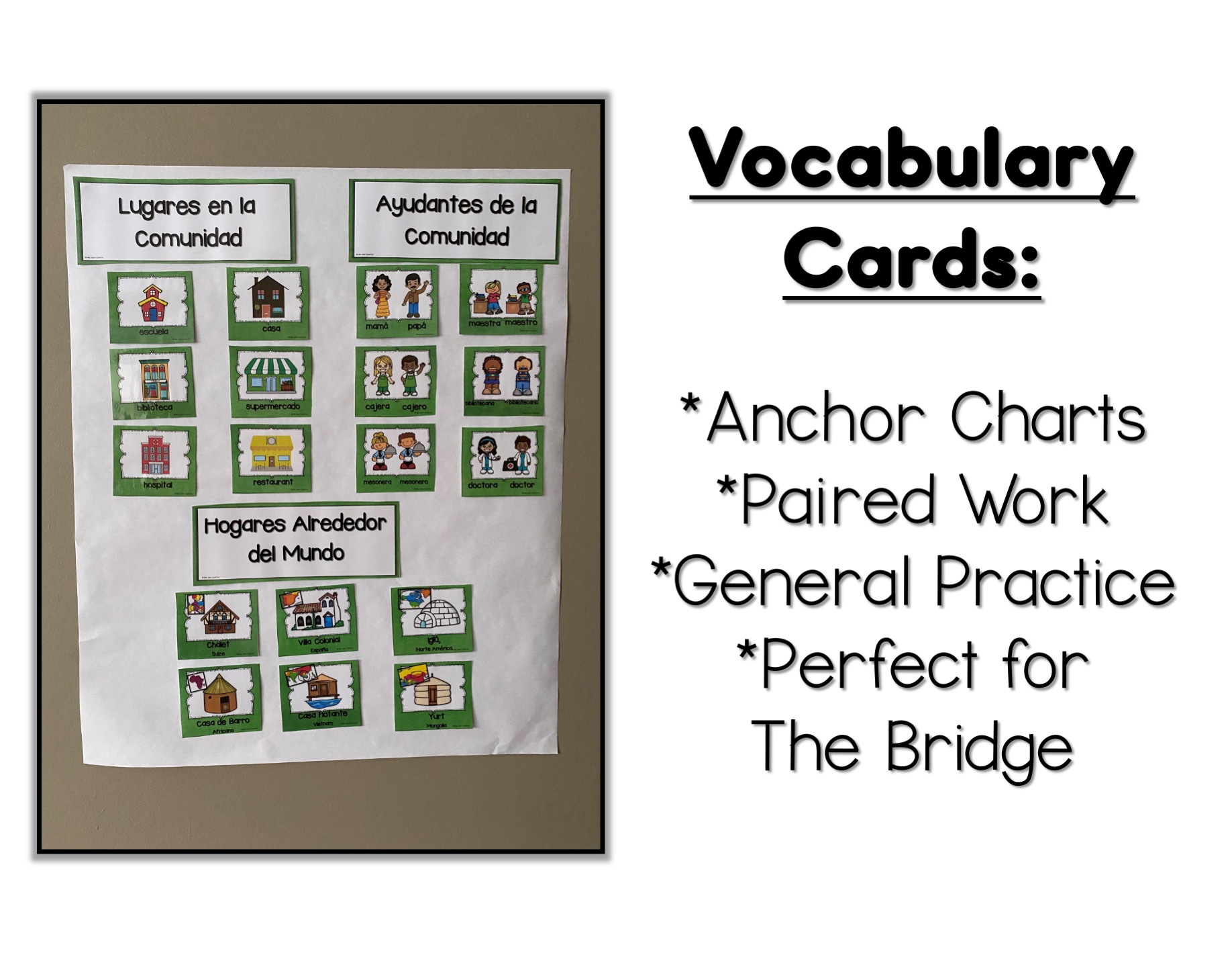Image of Vocabulary Anchor Charts for Homes and Journeys: An Integrated Unit for Dual Language Kindergarten