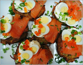 Latkes de Patata con Salmón Ahumado y Sour Cream