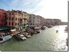 View of canal from top of Rialto Bridge