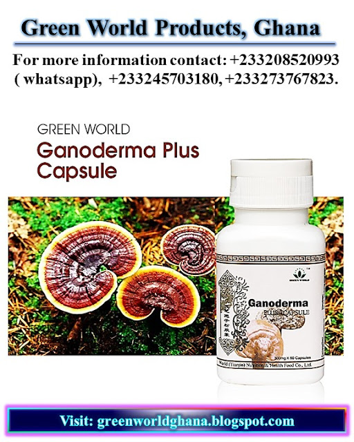 Green World Ganoderma Plus Capsules, Ingredients, Benefits, Uses, Side Effects, Prices, Accra, Kumasi, Ghana