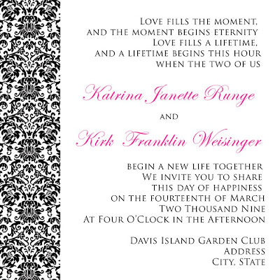 Wedding Invitation Samples on Wedding Invitation Samples   Jennifer Alison Designs  San Diego