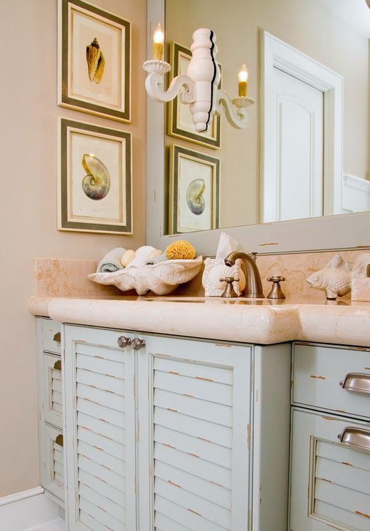 Clam Shell for Bathroom Vanity Storage