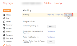 Cara Menghapus Blog di Blogger.Com