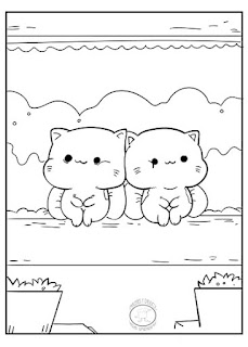 dibujos de kawai gatitos para colorear