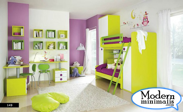 girls room with pastel primary colors