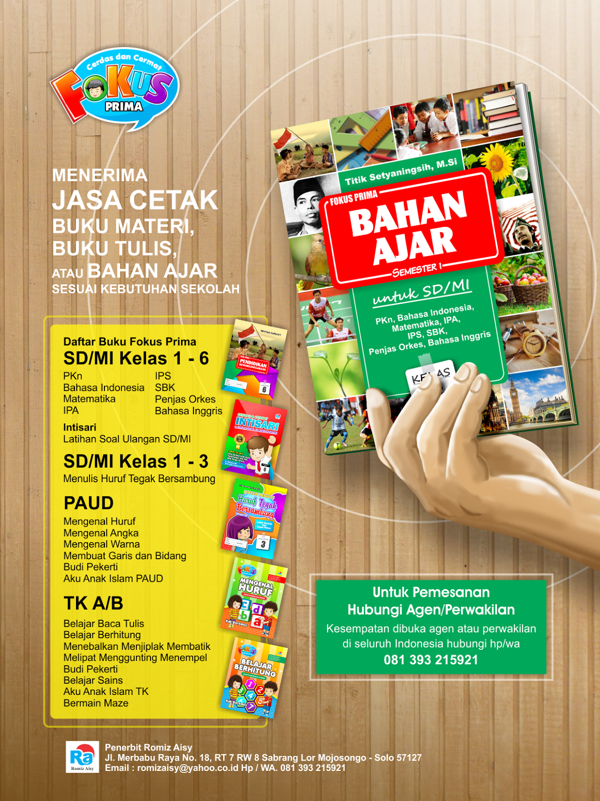 Peluang untuk mengembangkan pemasaran buku Paket TK dan Paud di wilayah kota Indonesia Hub HP WA