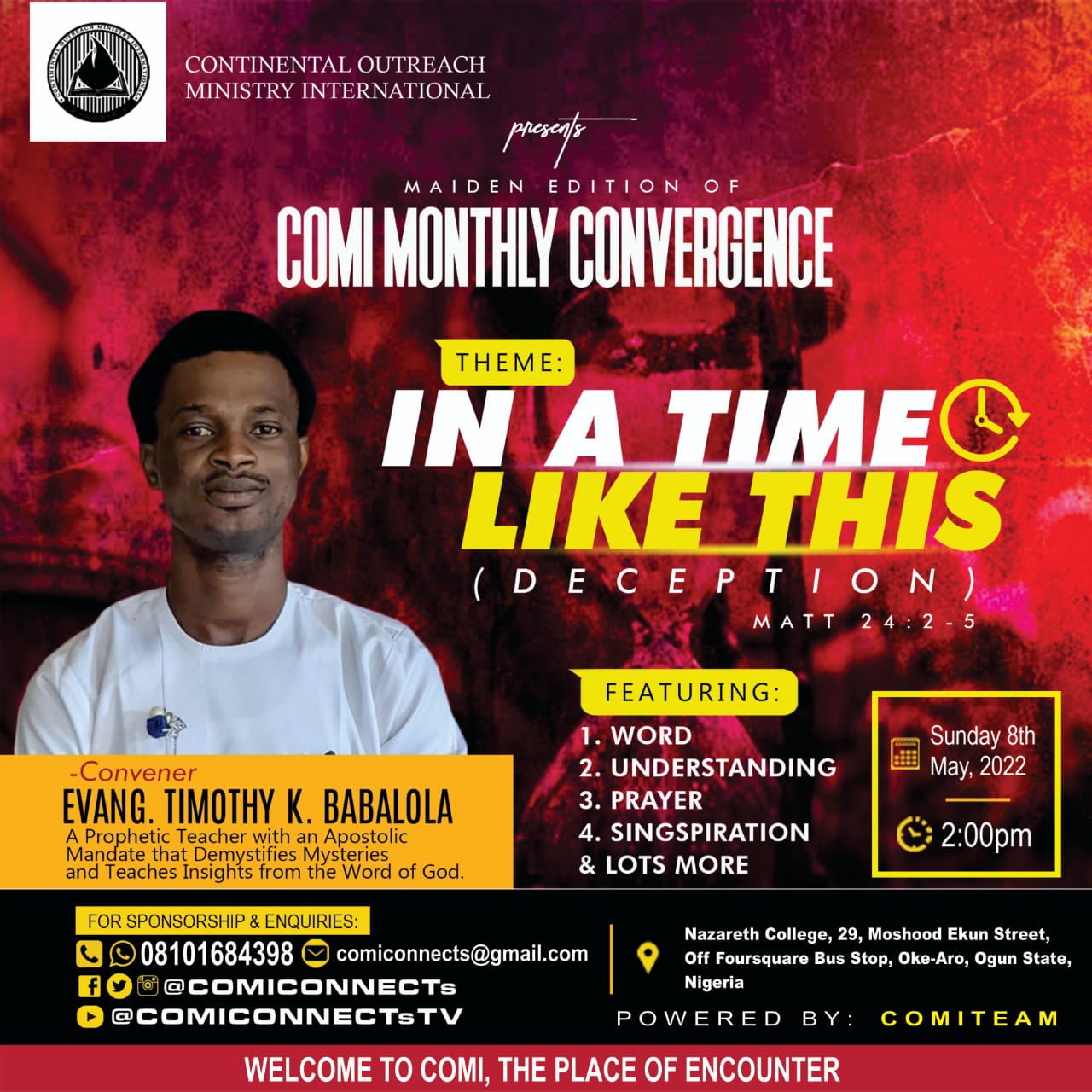 COMI Sets To Kick Off Maiden Edition Of Its Monthly Convergence - Christian Feeds