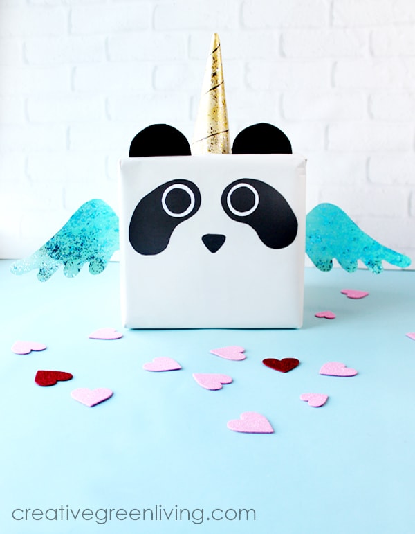 How to make a pandacorn panda unicorn valentine box