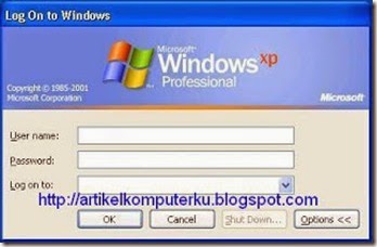 Menonaktifkan login screen classic dengan pengaturan registry windows xp_windowsloginclassic01