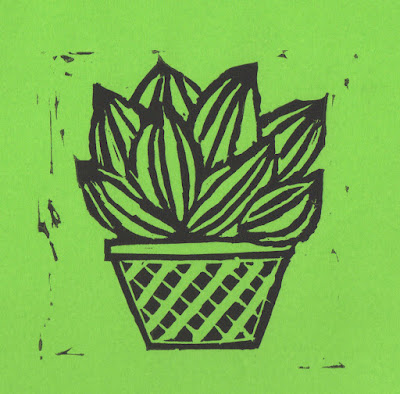 plant Lino print by we laugh indoors