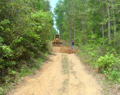 Bulldozing gravel driveway