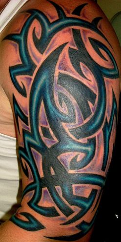 Coloured Tribal Design Tribal Tattoos Men Tribal Tattoos