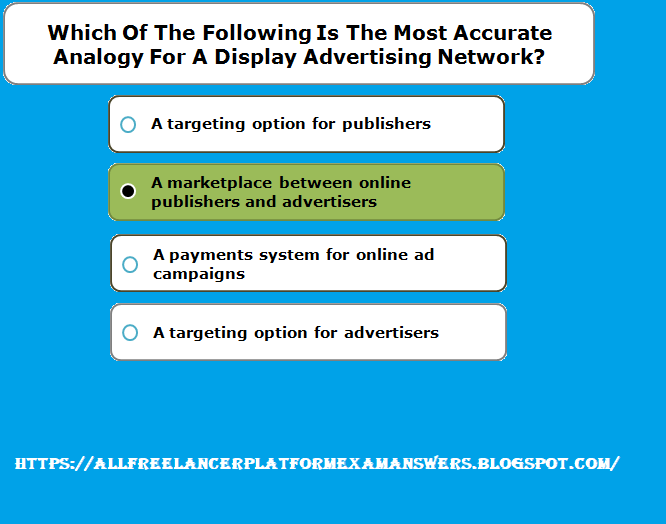 Which of the following is the most accurate analogy for a display advertising network answer