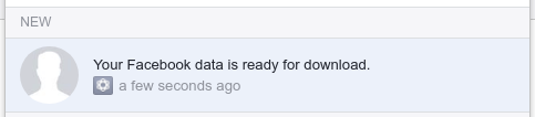 Notification message How to Download Your Facebook Data