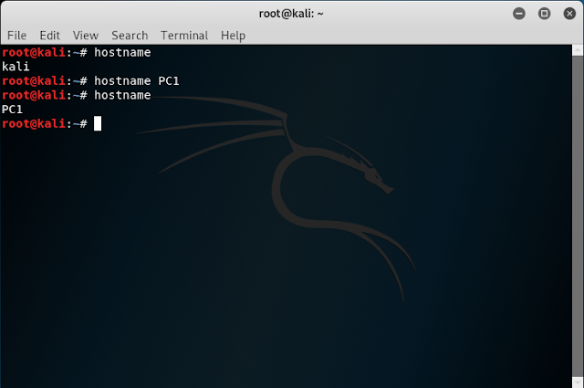Kali Linux, modificare temporaneamente l'hostname