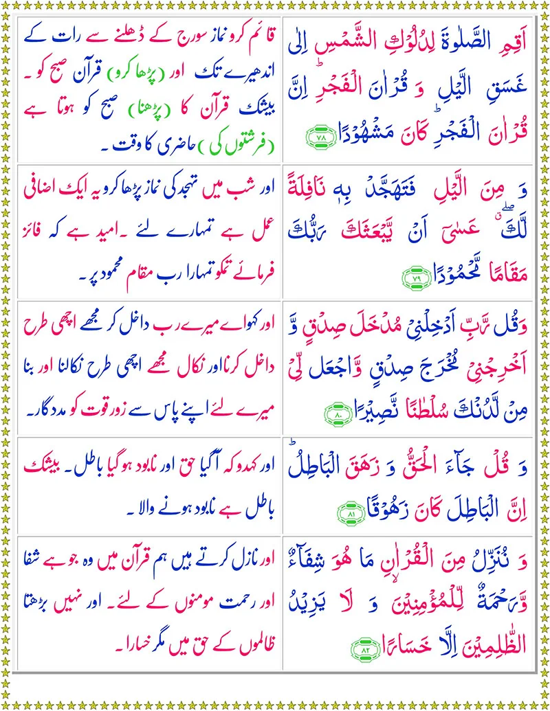 Quran,Surah Israel / Isra with Urdu Translation,Quran with Urdu Translation,