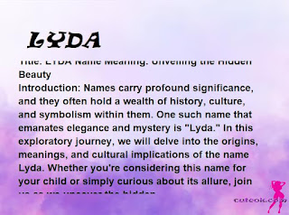 meaning of the name "LYDA"