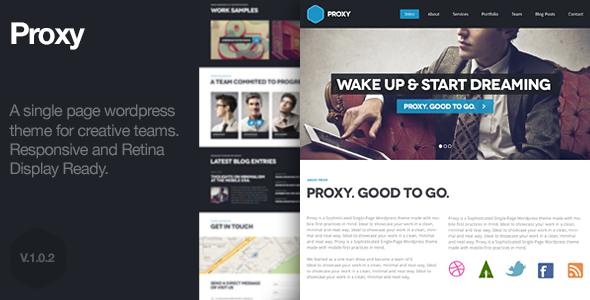 Proxy - One page Responsive WordPress Theme - Portfolio Creative