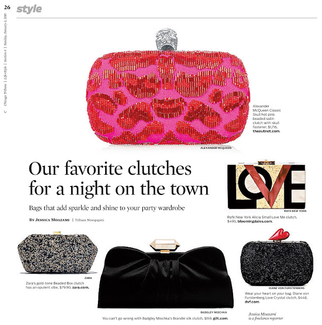 holiday clutches in the Chicago Tribune