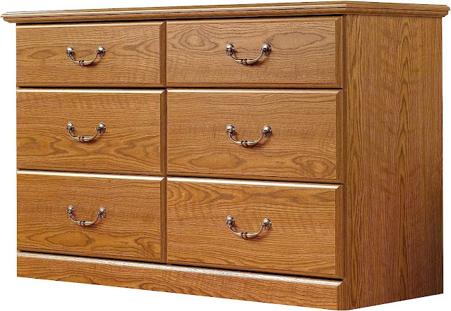 9. Sauder 401410 Carolina Oak Finish Orchard Hills Dresser