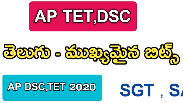 AP TET,DSC Telugu important Bits