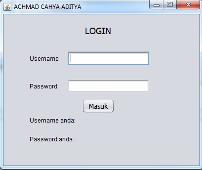 Contoh Program Login pada Java NetBeans - Himpunan 