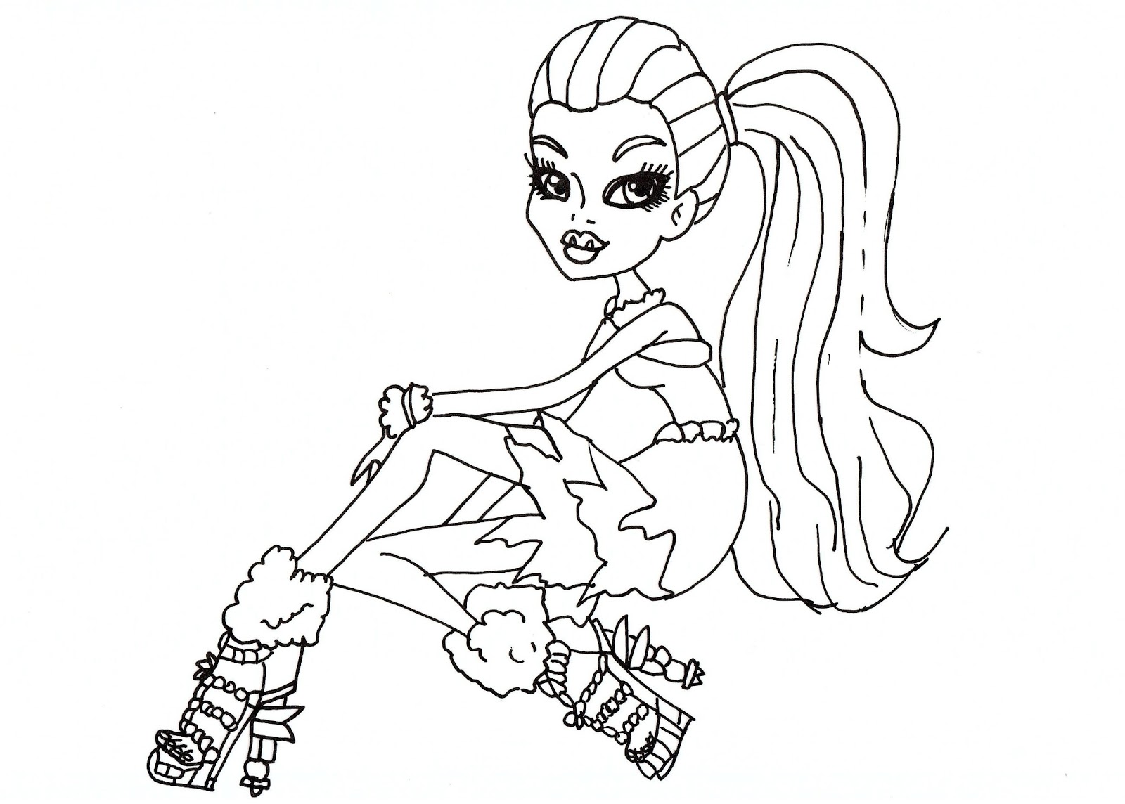 Free printable monster high Abbey Bominable Dot Dead Gorgeous coloring sheet