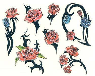 roses flower tribal tattoos-438