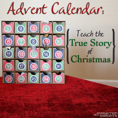 Christmas Advent Calendar to teach the True Story of Christmas by Tricia @ SweeterThanSweets